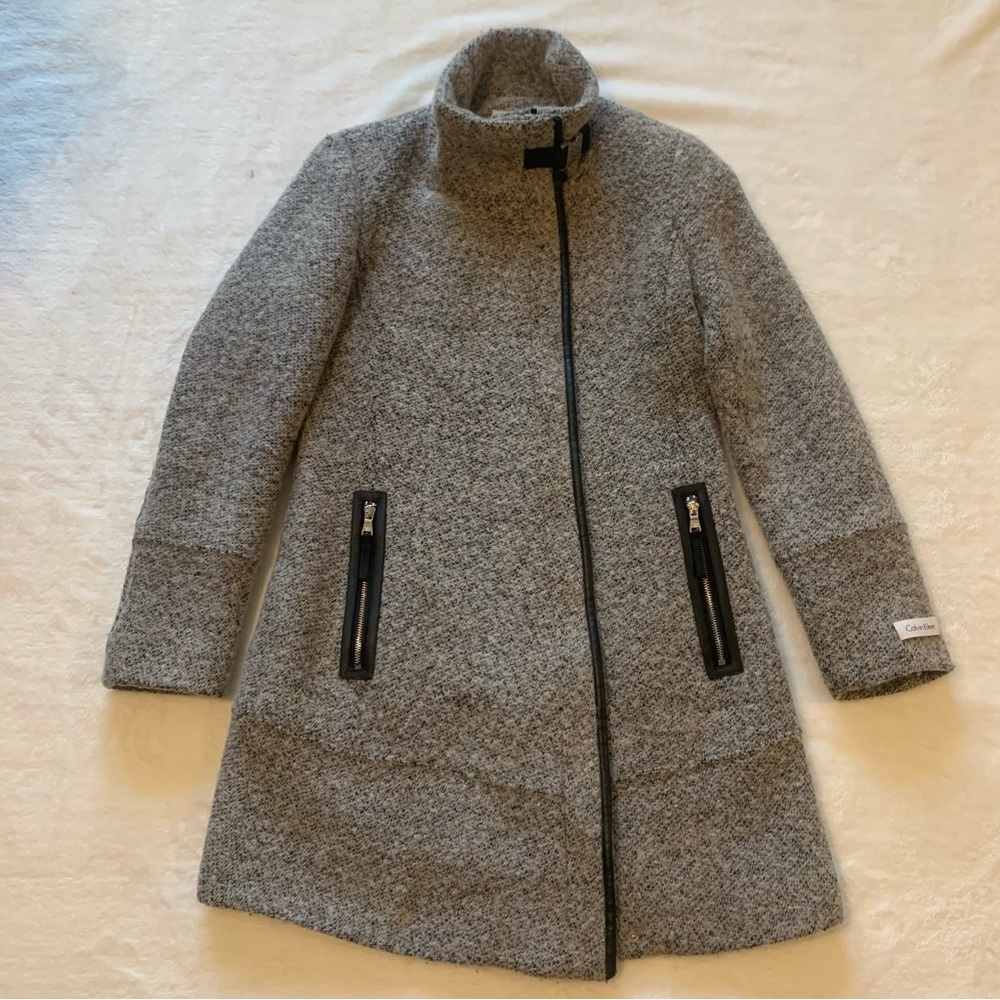 Calvin Klein Gray/Black wool, polyester winter jacket
